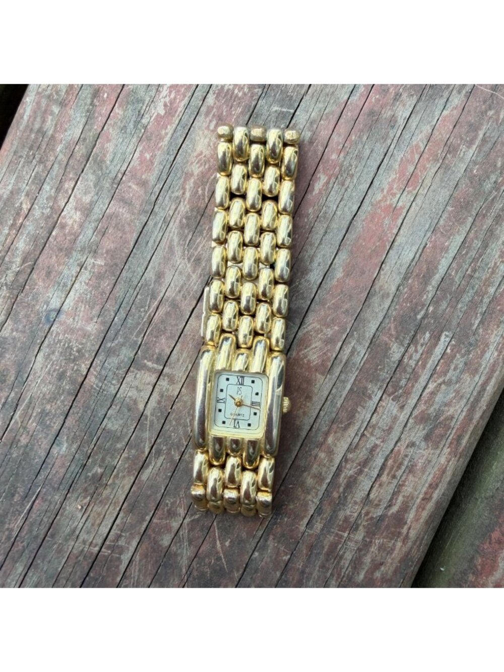 Paul Sebastian Gold-Tone Quartz Watch With Roman Numerals & Link Bracelet
